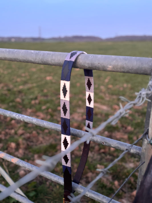 Polo belt Navy Grey & White