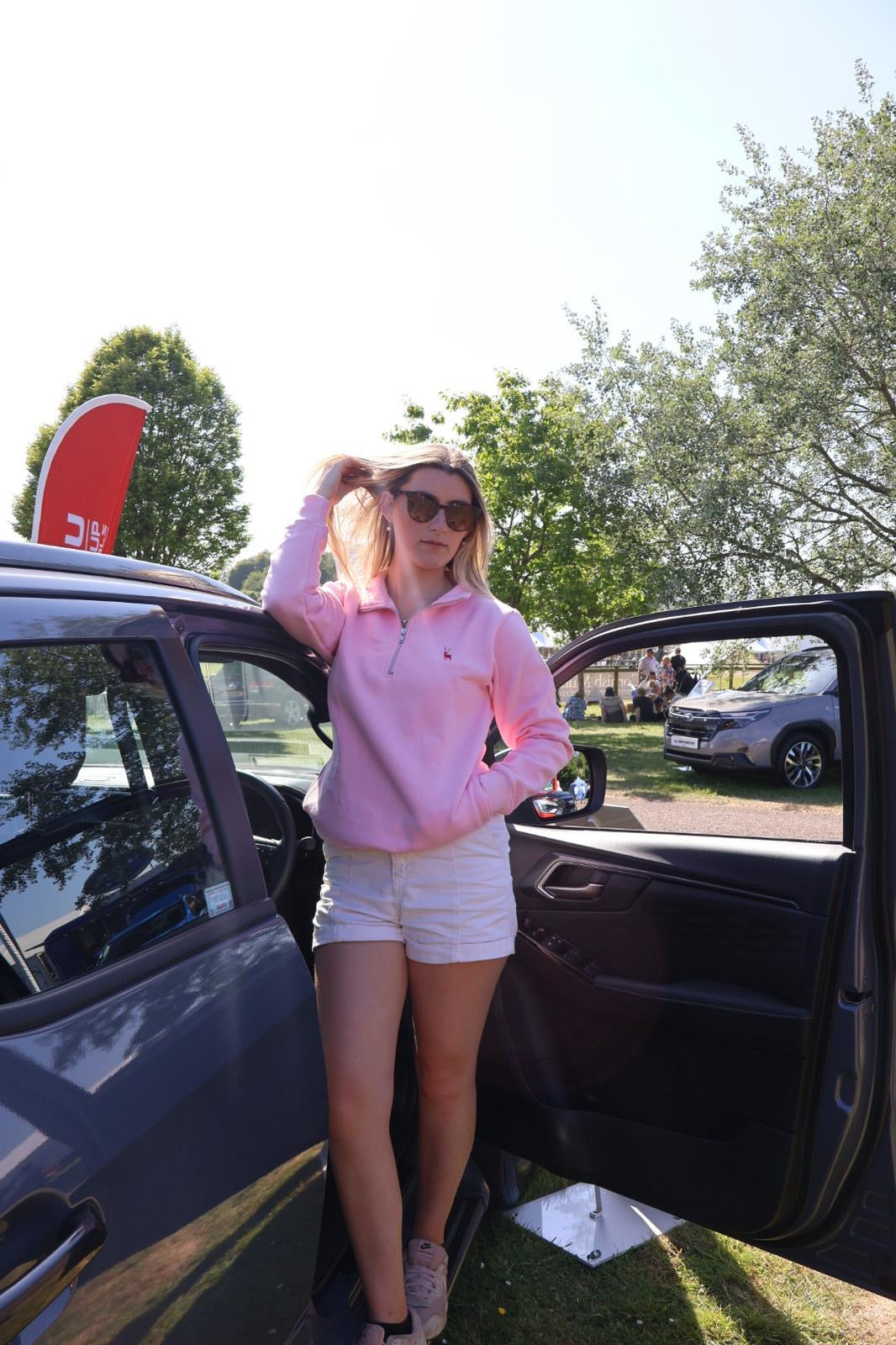 Slimbridge Quarter zip Pink with pockets