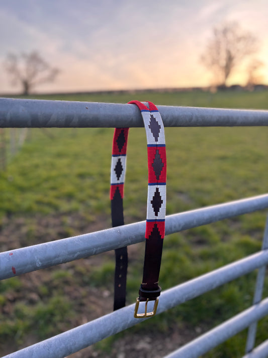 Polo Belt Red & White