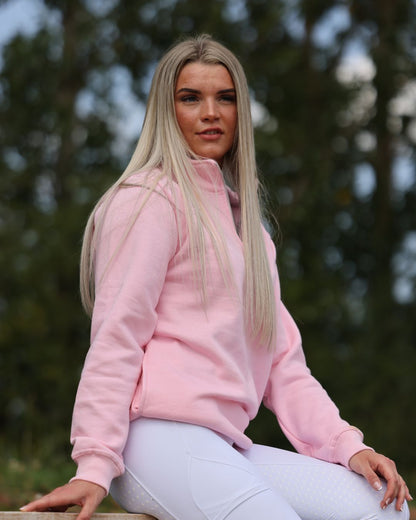 Slimbridge Quarter zip Pink with pockets