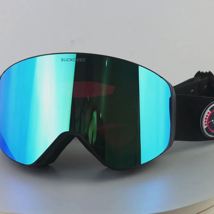 Alpine Hunters Ski Goggles Black Lens Ocean